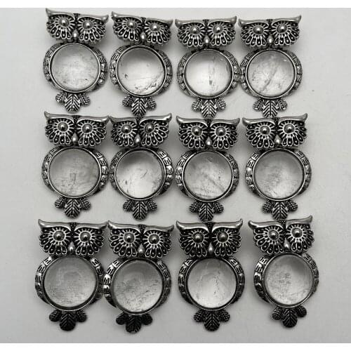 Fashion Natural Stone crystal owl Alloy Necklace Pendant for Jewelry making charm Pendulum accessories 12pcs wholesale