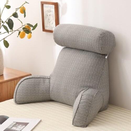 Lumbar Pillow Reading Pillow With Armrests and Round Pillow Removable Big Waist Pillow Reading Backrest Office Chair Rest Pillow