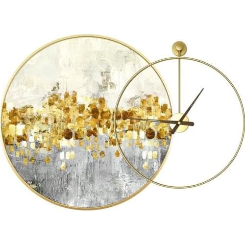 Luxury Gold Wall Clock Large Metal Wall Watch Home Living Room Decoration Silent Clocks Modern Home Decoration Living Room Gift