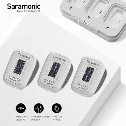 Saramonic Blink500 Pro B1W B2W Ultracompact 2.4 GHz Dual-Channel Wireless Microphone for DSLR Video cameras Smartphones