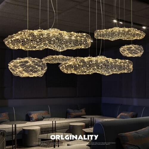 Nordic Art Cloud Design Led Chandelier Personality Living Room Hotel Hall Dinner Room Bar Designer Firefly Lighting Fixtures