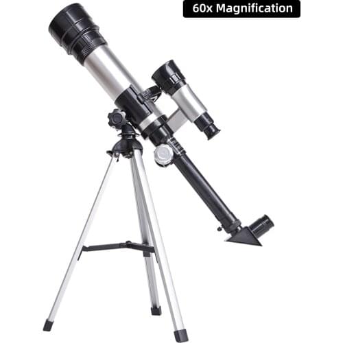 Telescopes for Kids Adults Beginners 50mm Alloy Aperture Astronomical Refractor Telescope 100mm Objective Lens 60x Magnification