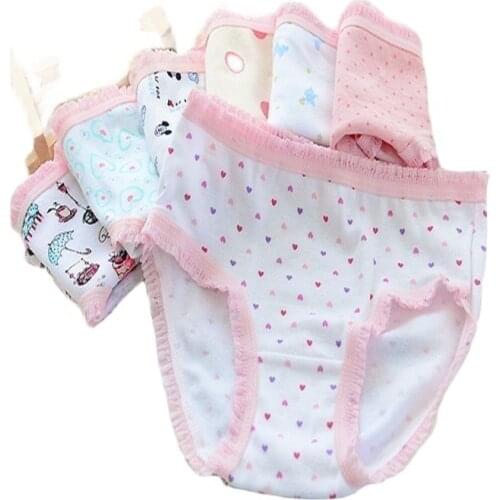 12pcs /Lot Baby Briefs Girls Underwears Children Cotton Short Kids Panties Suit 1-10 Years