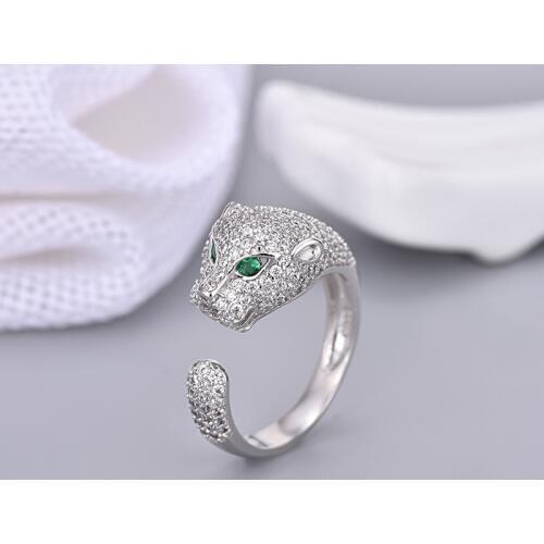High Quality Leopard Head Open Ring Women or Men Resizable 925 Sterling Silver Brand Fashion Party Jewelry For Women Panther