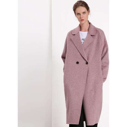 Womens winter coats purple Double-sided wool cashmere outwear 2019 autumn plus size ladies fashion overcoats long free ship