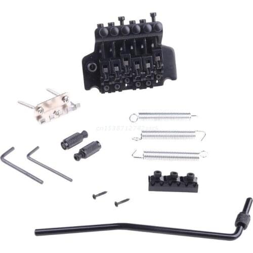 1 Set Black Tremolo Bridge Double Locking System Pulled Electric Guitar Strings Bridge Guitar Parts For Floyd Rose Lic Dropship