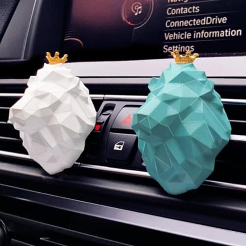 1PC New Creative Lion Head Shape Car Perfume Fragrance Cool Car Air Freshener Smell Car Diffuser Vent Clip Scent Refill For Car
