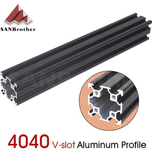 1PC BLACK 2040 European Standard Anodized Aluminum Profile Extrusion 100-800mm Length Linear Rail for CNC 3D Printer