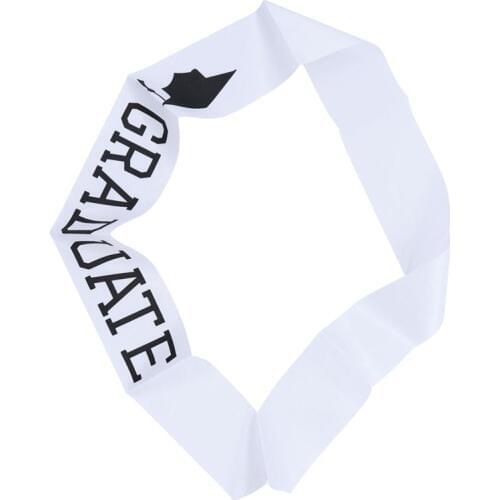 1 pc Graduation Sash Lovely Decorative Black GRADUATE Letters Party Favors Etiquette Bands Satin Decor Accessory for Girls