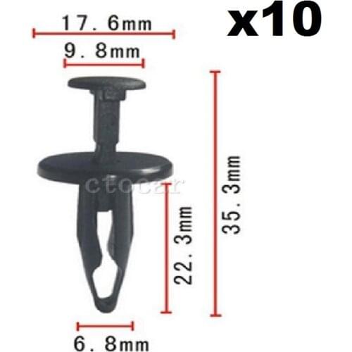 10pc For FORGM Chrysler Body Panel Fastener Retainer Clip For Toyota (11/16x7/8x1/4) 20510029 Expansion nail