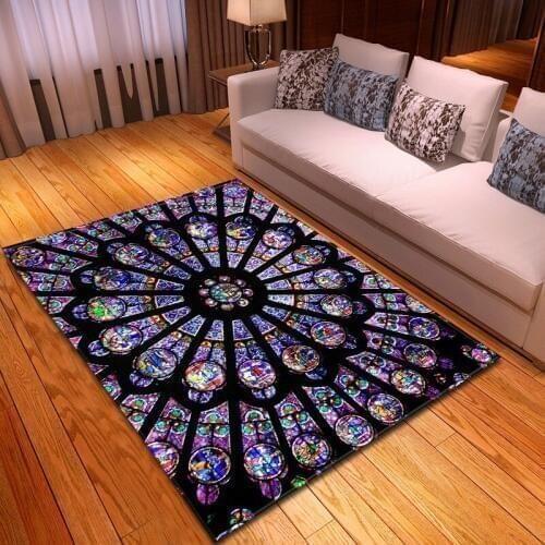 3d print Bohemia Flower window carpet Geometric living room carpet bedroom dining room rugs parlor sofa carpet fashion tapete