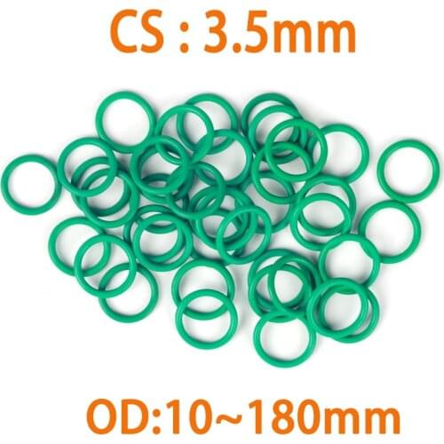 6PCS Fluororubber O-Ring FKM Sealing Gasket Thickness CS 3.5mm OD10mm-180mm O-Ring Seal Gasket Ring Corrosion Resistant Sealing