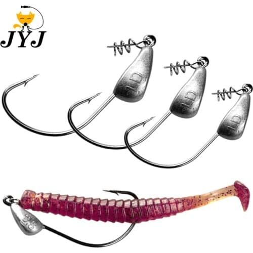 5pcs a lot 3.5g 5g 7g 10g 15g 18g 21g Screw Jig Head Fishing Hooks Stand Up Lead Head Hook with Screw-in bait keeper
