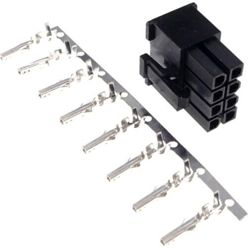 50 pcs 8 Position 8 Pin 4.20 mm Male Housing ATX CPU 8P PSU EPS12V Computer ATX Power Connector Shell + Contact Terminal Pins