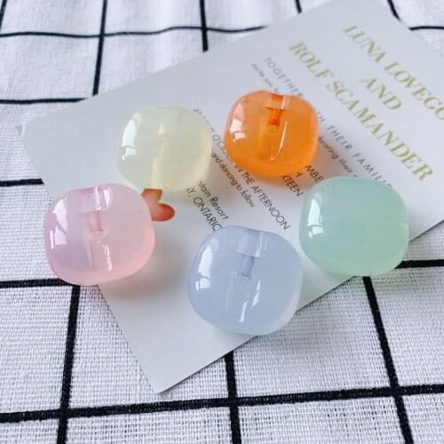 DIY accessories material acrylic resin simple color transparent geometric Square Earrings material accessories