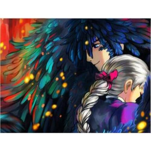 5D DIY Diamond Painting Crystal Diamond Anime Couple Cross Stitch Square / Round Drill Home Decor Diamond Embroidery GJ708
