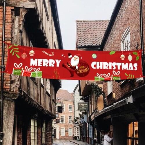 Large Santa + Letters Merry Christmas Banner Outdoor Indoor Hanging Decoration Christmas Sign Christmas Family Party Decoration