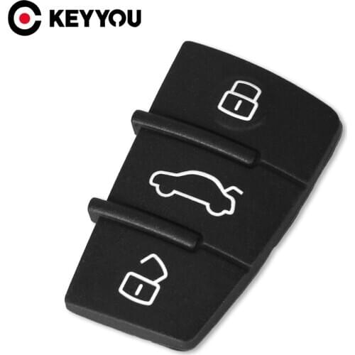 KEYYOU 5Pcs Remote Flip Key Fob 3 Button Pad For audi A3,A4,A5,A6,A8,Q5,Q7,TT S LINE RS Car Key Pad Rubber Free Shipping