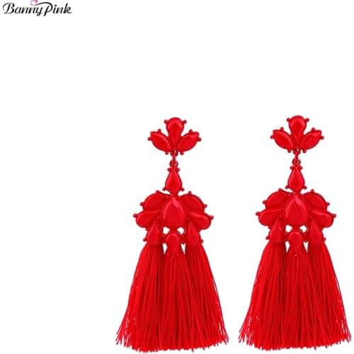 Ethnic Water Drop Statement Studs Earrings For Women Vintage Layer Tassel Pendant Earrings Chunky Long Earrings Fashion Jewelry