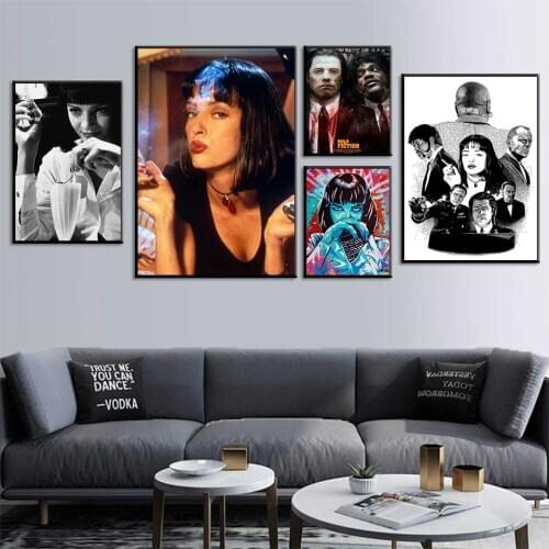 Pulp Fiction Classic Movie Quentin Tarantino Vintage Art Painting Silk Canvas Poster Wall Home Decor