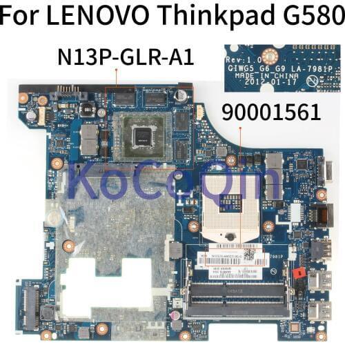 KoCoQin Laptop motherboard For LENOVO Thinkpad G580 GT630M 15‘ inch ’Mainboard 90001561GIWG5 G6 G9 LA-7981P SLJ8E N13P-GLR-A1