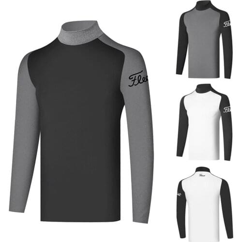 Mens Golf T-shirt Spring Autumn Sports Golf Apparel Long Sleeve Shirt Dry Fit Breathable Polo Shirt for Men