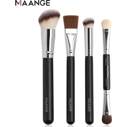 MAANGE 4PCS Makeup Brushes Set Foundation Concealer Nose Shadow Mask Brush Cosmetic Beauty Make Up Brushes Tool Kits Maquiagem