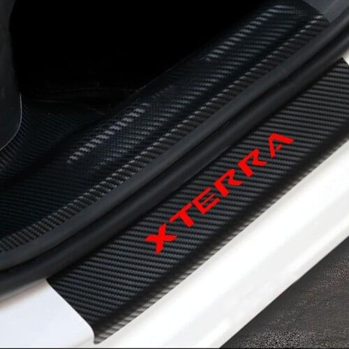Car Door Sill Car Threshold Pedal Sticker for Nissan Xterra Decoration Carbon Fibre Vinyl Sticker Car Accessories Car-Styling