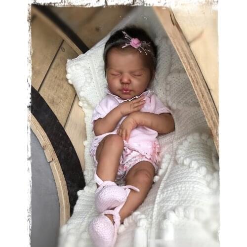19inch Unfinished Unpainted Reborn Doll Kit Valentina By Elisa Sleeping Baby Doll Parts with Cloth Body Fresh Color Soft Touch