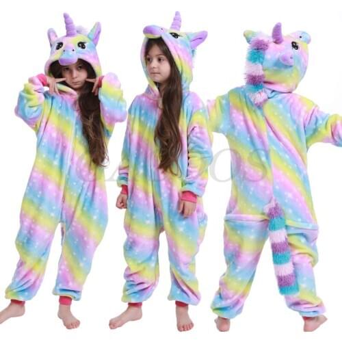 Kids Pajamas Children Sleepwear Boys Girls Animal Pyjamas Pijamas Flannel Nightwear Clothes Hooded Onesies Homewear Jumpsuits