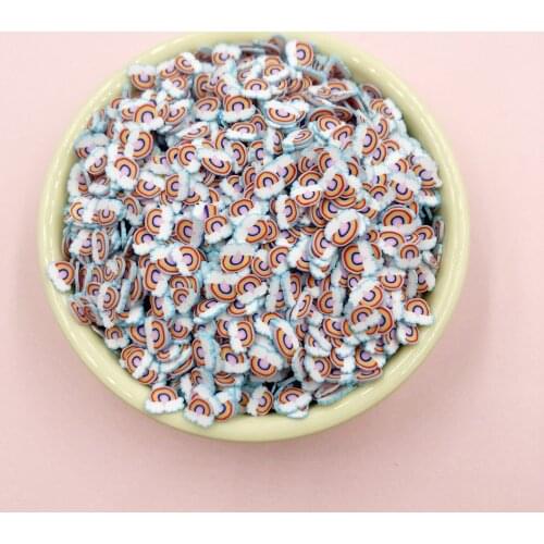 50g 5mm Cute Rainbow Cloud Slices Clay Sprinkles for Slime Toys Polymer Clay Charms Accessories DIY Nail Art Decoration