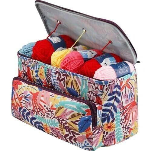 Portable Knitting Bag, Thread Storage Tote Organizer for Unfinished Thread