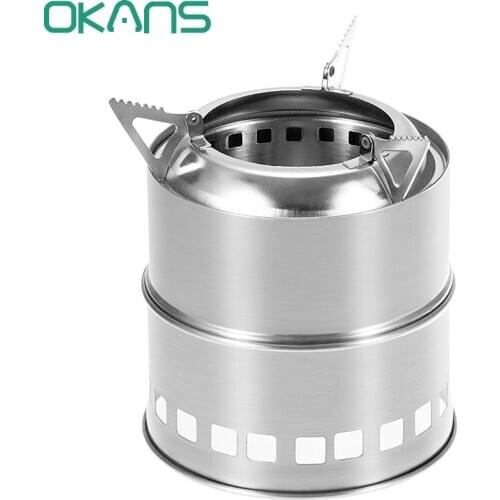 Portable Outdoor Wood Stove Camping Stove twigs Solidified alcohol stove stainless steel For Outdoor Cooking Picnic