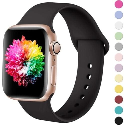 For Apple Watch Sport Silicone band for iwatch 5 4 3 2 42mm 38mm correa 44mm/40mm pulseira Bracelet Watch Strap Accessories