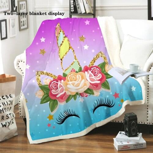 Custom Pink Cute Unicorn Gothic Fleece Blanket For Beds Thick Quilt Fashion Bedspread Sherpa Throw Blanket Adutls Kids Spring