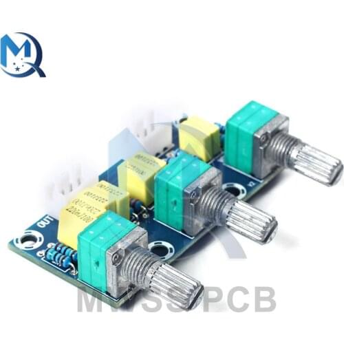 XH-M802 Passive Tone Board Amplifier Preamp Power Module Adjustable Low High Bass Volume Control HIFI Fever Grade Front Panel