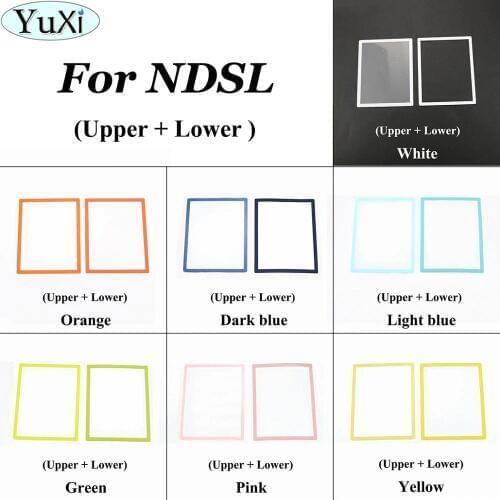 YuXi 3Set For NDSL Upper LCD Screen Len Cover Plastic Cover replacement for DS Lite Game Console 7color