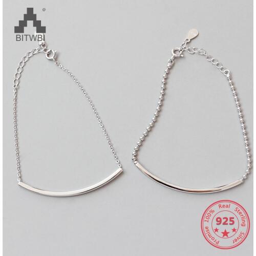 Factory Price 100% 925 Sterling Silver Fashion Minimalism Circular Tube Bracelets Fine Jewelry for Female