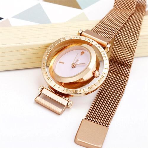Fashion Quartz Womens Watch Steel Magnet Strap Luxury Top Design Mujer Relojes Ring Style Stud Feminine Bayan Kol Saati clock