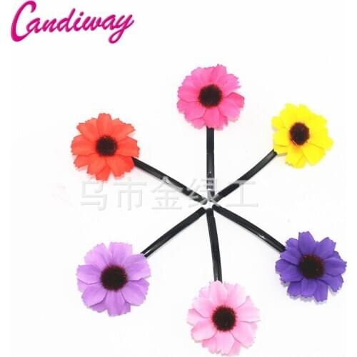 Flower Hair Sticks Girls Hairpins Women Hairwear Ladies Hair Accessories Elegant Barrettes Girls Wedding Decoration 6colors