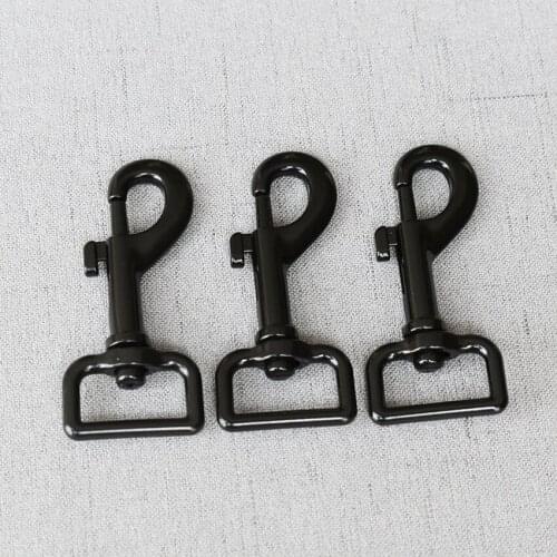10 Pieces 25mm Black Metal Safety Strong Hooks Clips Lobster Clasp dog leash Carabiner Snap Hook DIY Key Chain Bag Part