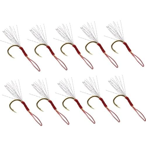 10pcs Fishing Hooks With Line Circle Hooks Metal Fishing Stuff for Sea Fishing, Boat Fishing, Etc
