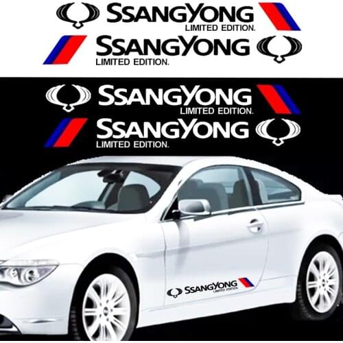 2pcs fashion car body sticker car badge decoration sticker For SsangYong Actyon Turismo Ssang Yong Rodius Rexton Korando Kyron