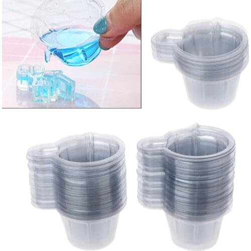 20/50/100Pcs 40ML Plastic Disposable Cups Dispenser Silicone Resin Mold Kit For DIY Epoxy Resin Jewelry Making Tools Ju30 21