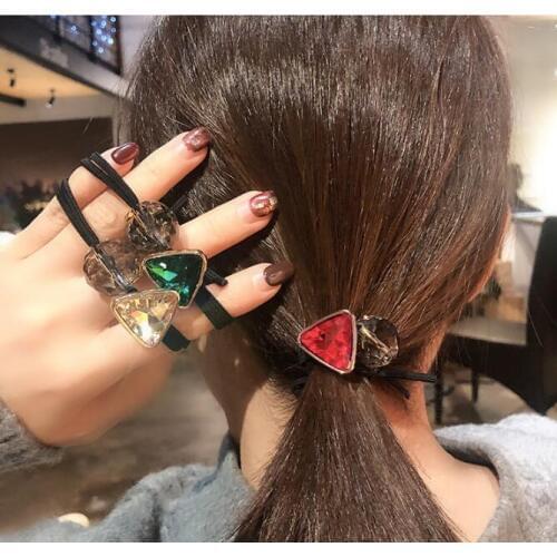 200pcs/lot DIY Crystal Multi Set Auger Ball Hair Band High Resilience Triangle Rubber Bands Hair Styling Tools Accessories HA781