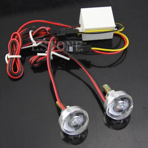 2021 New 12V Motorcycle License Plate Frame Bolt Red LED lens Light Strobe Flashing New