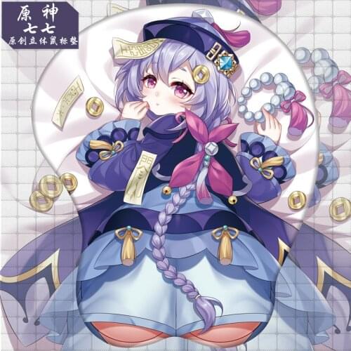 3D Genshin Impact Computer Mouse Pad Stereo Mousepad with Wrist Guard Silicone Wrist Pad Gaming Mouse Mat QiQi