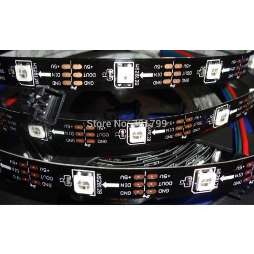 5m DC5V WS2812B led pixel srip,non-waterproof,30pcs WS2812B/M with 30pixels;BLACK PCB