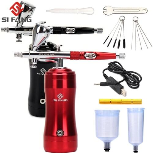 0.3mm Air Compressor Spray Gun Kit Air-Brush Paint Airbrush For Nail Art Tattoo Craft Model Paint Spraying Sprayer Tools