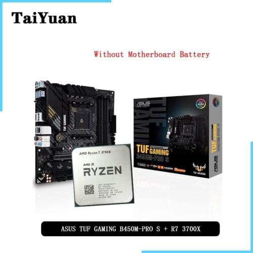 AMD Ryzen 7 3700X R7 3700X CPU + ASUS TUF GAMING B450M PRO S Motherboard Suit Socket AM4 All new but without cooler